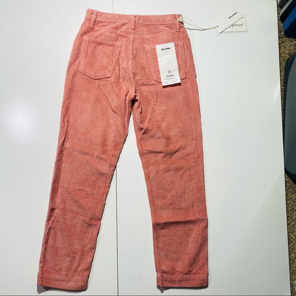 GRLFRND Helena Cotton Straight Leg Corduroy Pink Pants In Last Rose NWT Size 27 - Picture 8 of 15